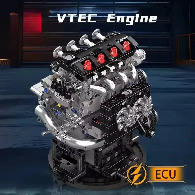 Brick MOC VTEC DOHC Motorized Engine | 772pcs - Brick Car Merchant