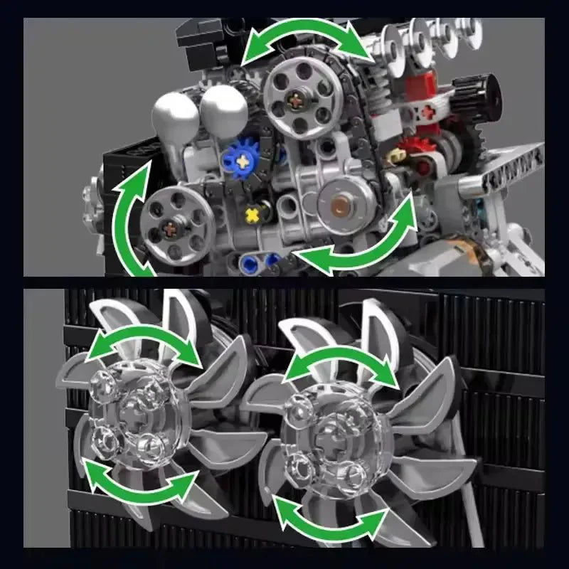 Brick MOC VTEC DOHC Motorized Engine | 772pcs - Brick Car Merchant