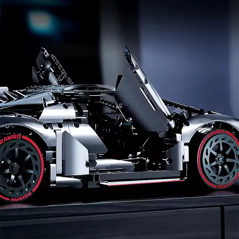 Brick MOC Veneno Lambo Competizione Gunmetal | 3711pcs - Brick Car Merchant
