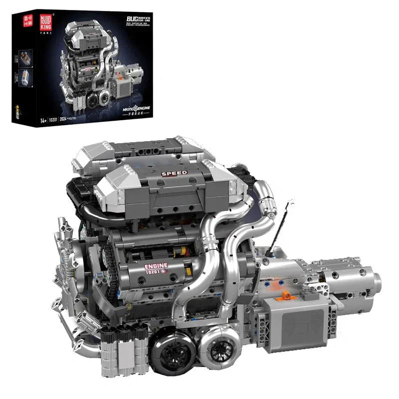 Brick MOC W16 Engine & Transmission | 2024pcs - Brick Car Merchant