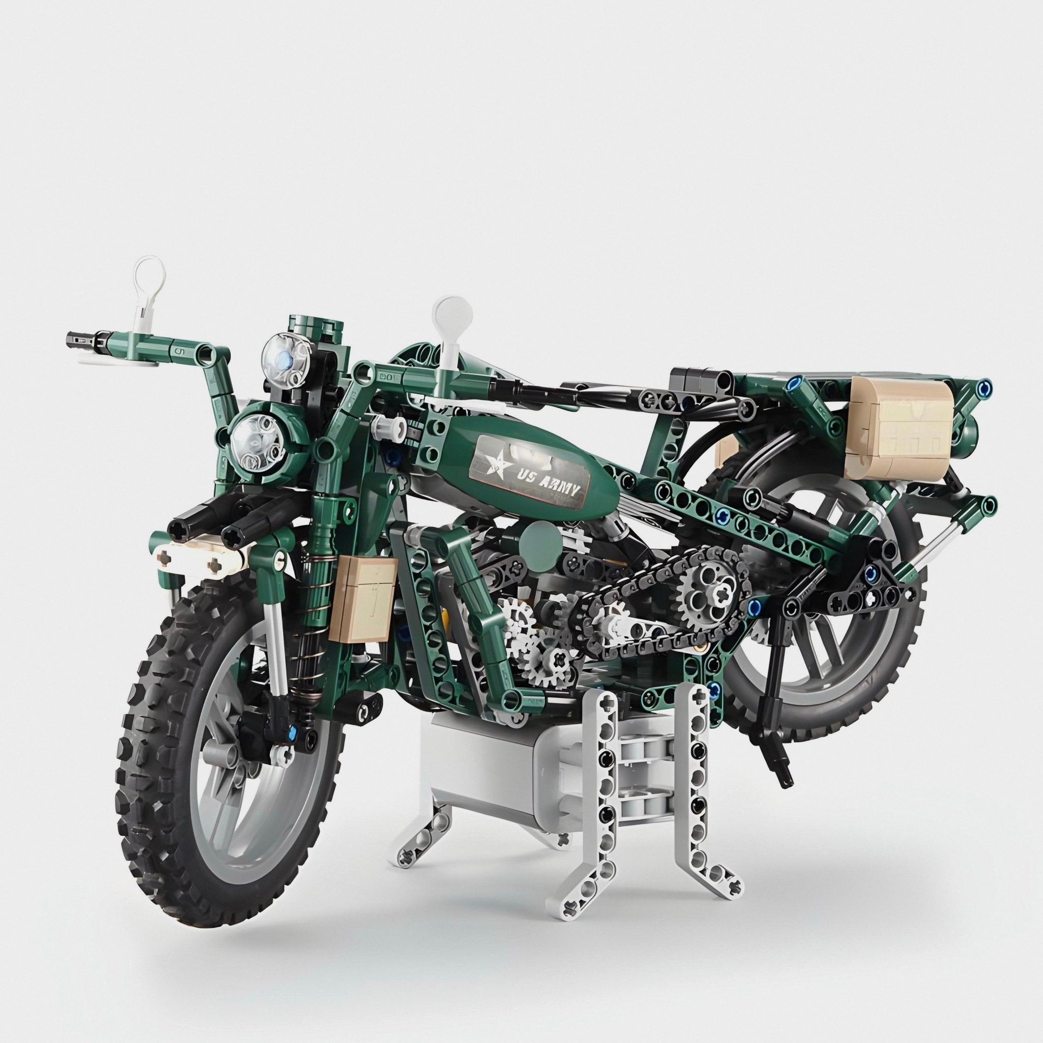 Brick MOC WWII Military Motorcycle | 550pcs - Brick Car Merchant