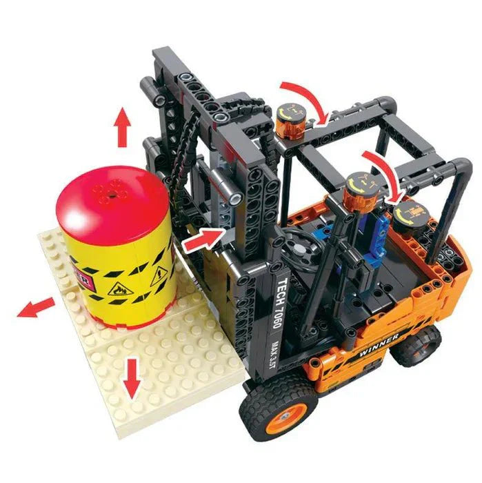 Brick MOC Warehouse Forklift Model | 660pcs - Brick Car Merchant
