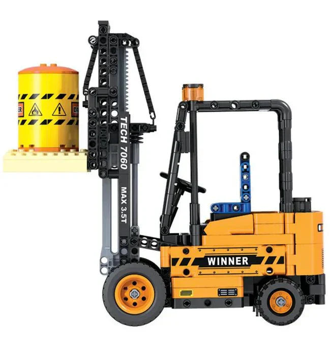 Brick MOC Warehouse Forklift Model | 660pcs - Brick Car Merchant