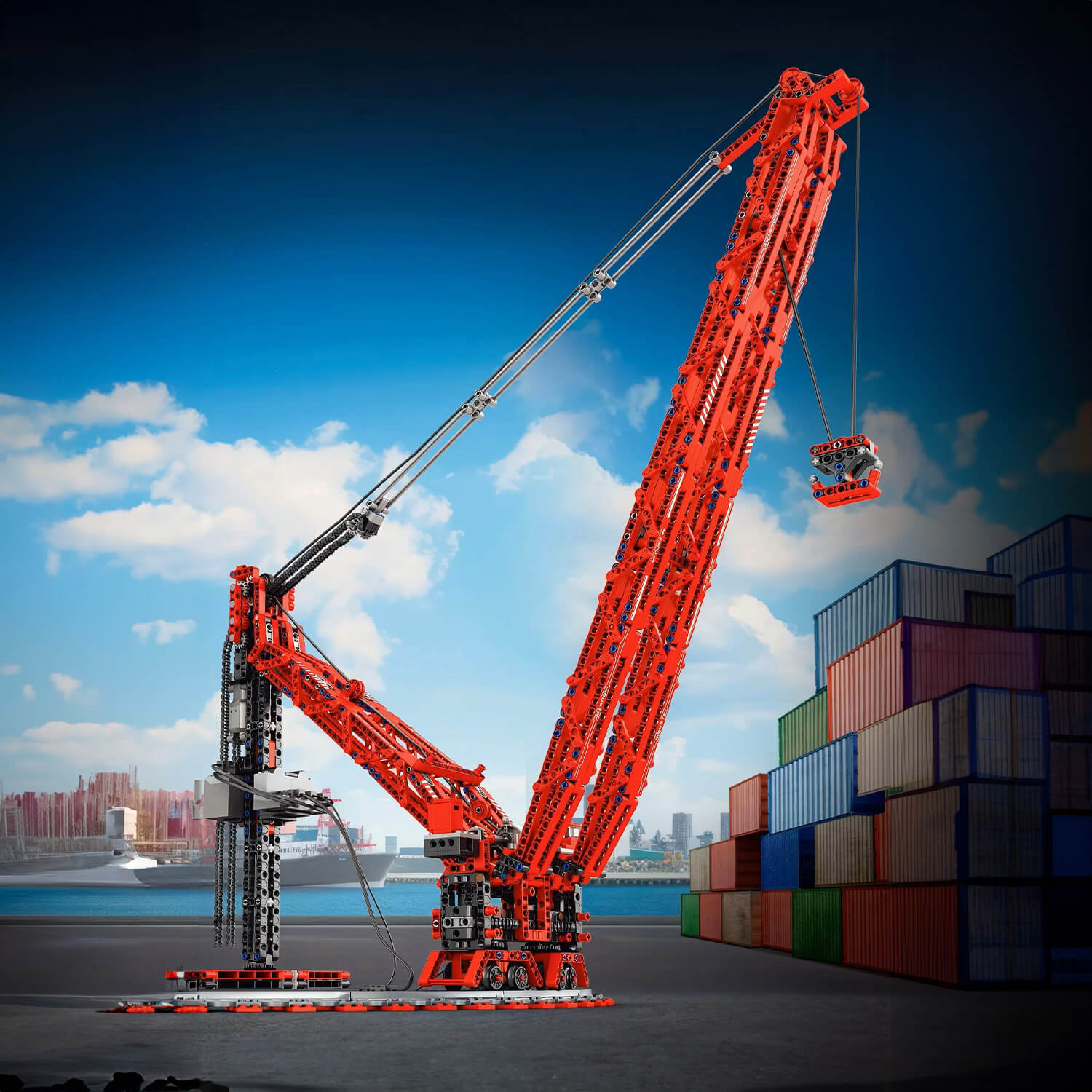 Brick MOC World's Most Powerful Land Crane | 1195pcs - Brick Car Merchant