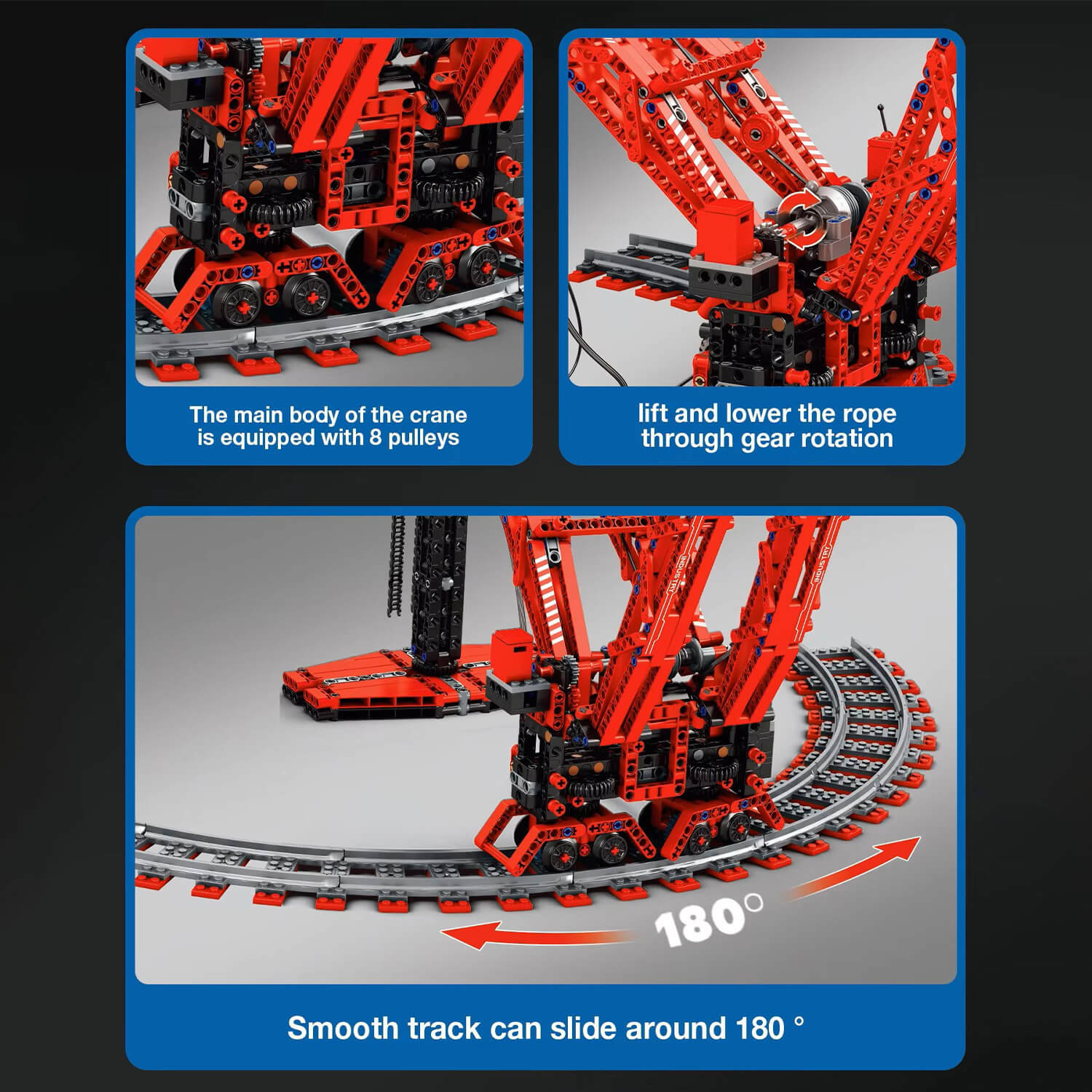 Brick MOC World's Most Powerful Land Crane | 1195pcs - Brick Car Merchant