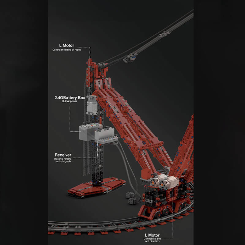 Brick MOC World's Most Powerful Land Crane | 1195pcs - Brick Car Merchant