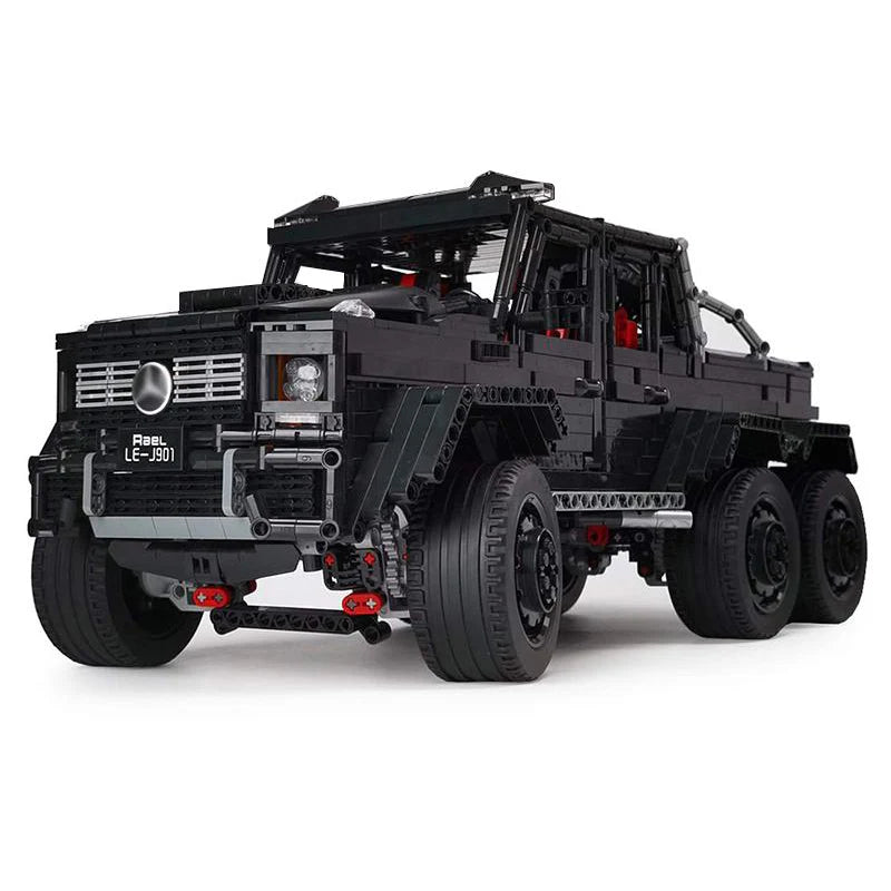 LEGO MOC Mercedes G63 AMG, Brabus G800 6x6 Off-Road Pickup SUV | Remote Control, All-Terrain Off-Roading, Exclusive XL Tyres, Gear Shifter, Opening Features, Detailed Linkage and Differential, 6WD, Openable Sunroof, 3300pcs - Brick Car Merchant