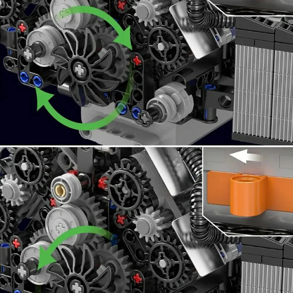 LEGO MOC A8 W12 Motorized Engine | 871pcs - Brick Car Merchant