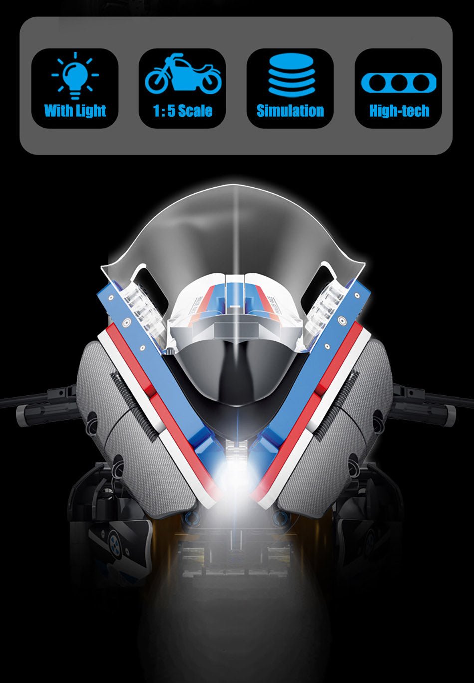 LEGO MOC Carbon Track Superbike | 1972pcs - Brick Car Merchant