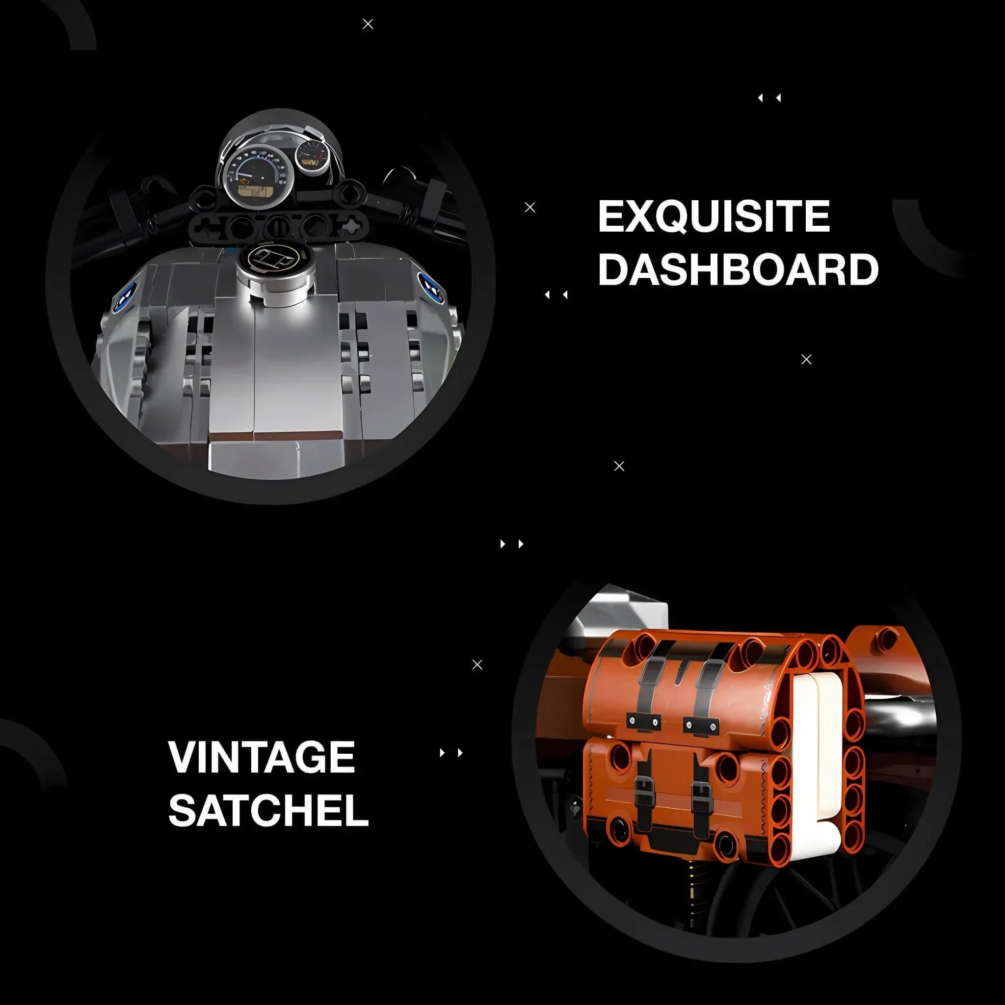 LEGO MOC Retro Classic Motorcycle | 925pcs - Brick Car Merchant