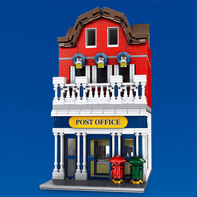 Brick MOC British Post Office with Bus | 2178pcs - Brick Car Merchant