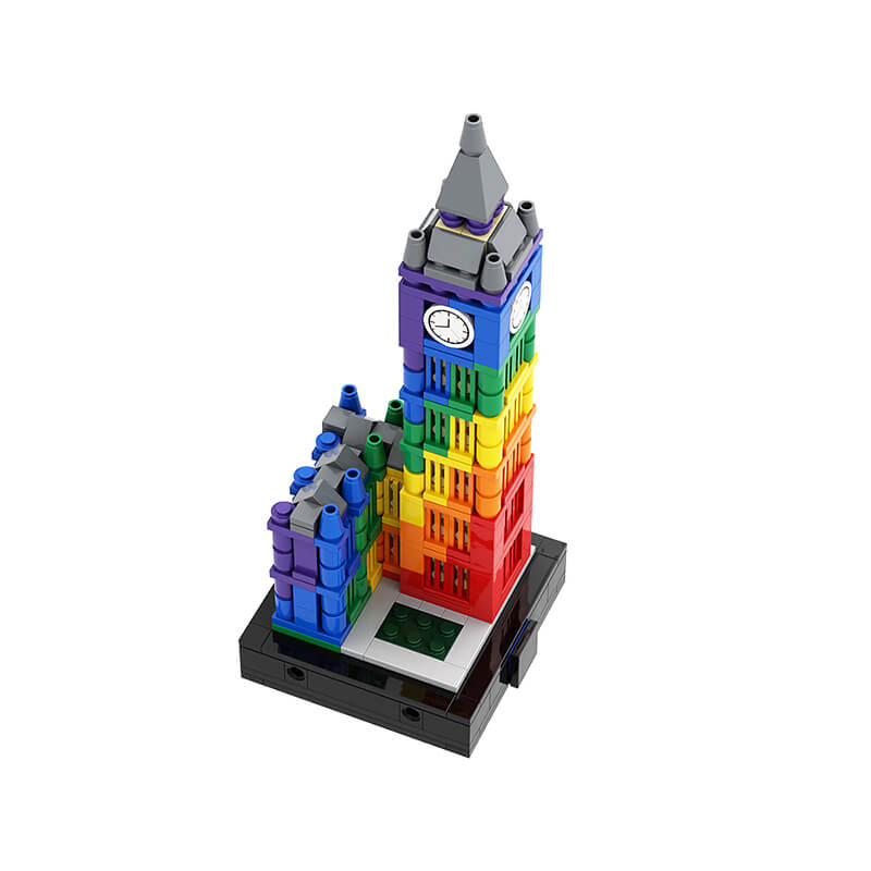 Brick MOC Colorful Big Ben II | 414pcs - Brick Car Merchant