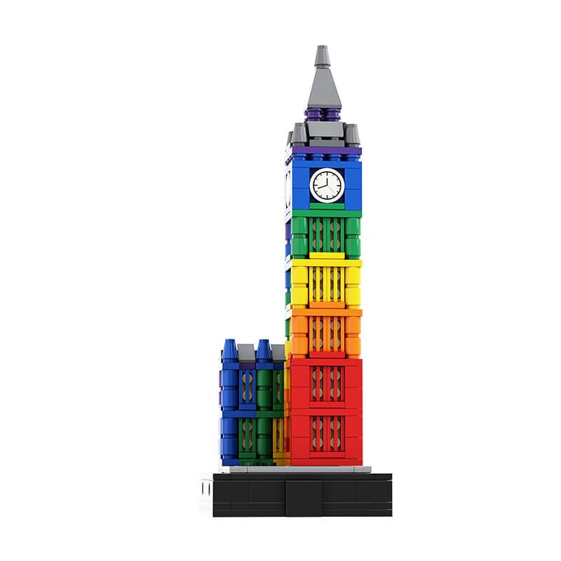 Brick MOC Colorful Big Ben II | 414pcs - Brick Car Merchant