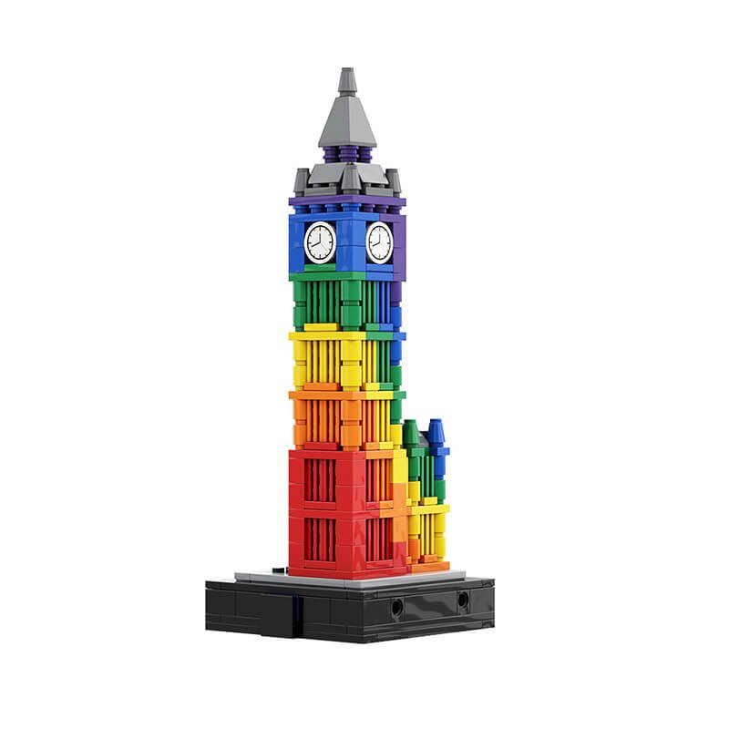 Brick MOC Colorful Big Ben II | 414pcs - Brick Car Merchant