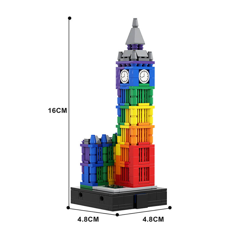 Brick MOC Colorful Big Ben II | 414pcs - Brick Car Merchant