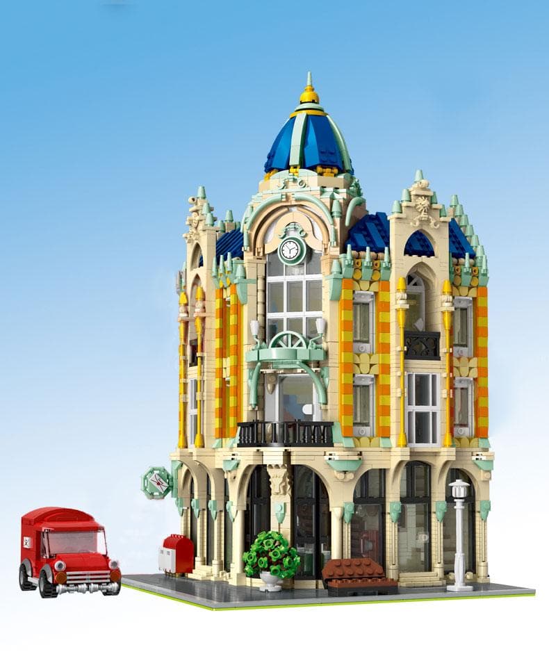 Brick MOC Corner Post Office | 4031pcs - Brick Car Merchant