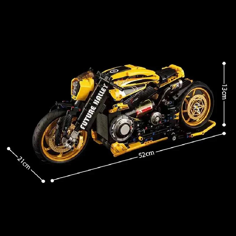 LEGO MOC Cyberpunk Neon Street Bike | 1981pcs - Brick Car Merchant