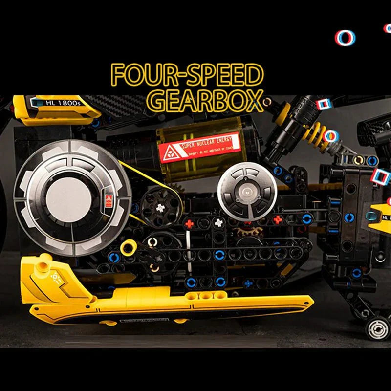 LEGO MOC Cyberpunk Neon Street Bike | 1981pcs - Brick Car Merchant