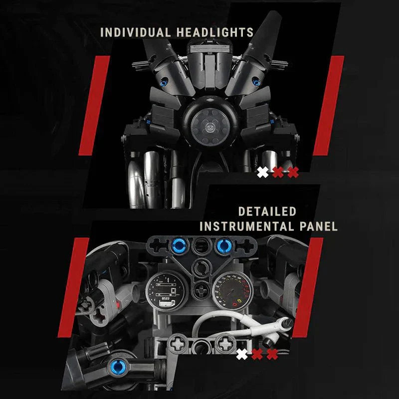 LEGO MOC Stealth Shadow Street Bike | 1980pcs - Brick Car Merchant