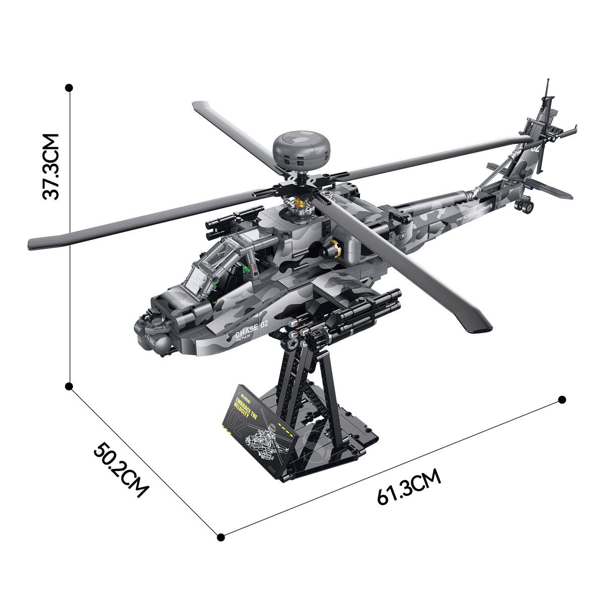 Warbird 02 Attack Helicopter building kit - detail view 7 - Brick Car Merchant