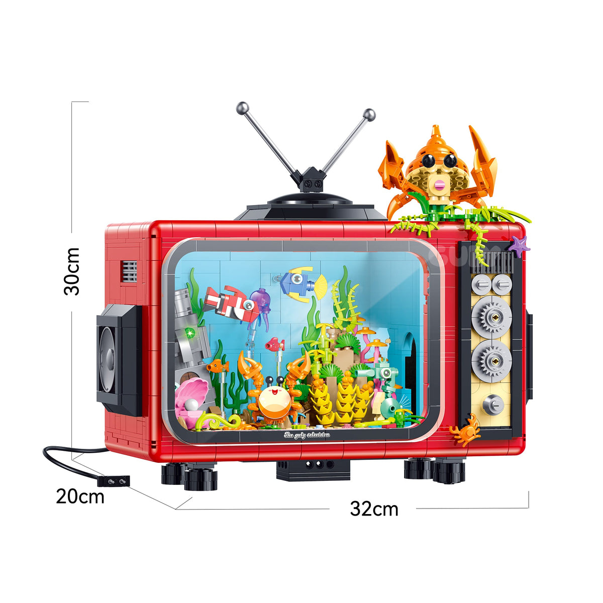 Brick MOC Retro Reef Aquarium Television | 1718 pieces - Brick Car Merchant