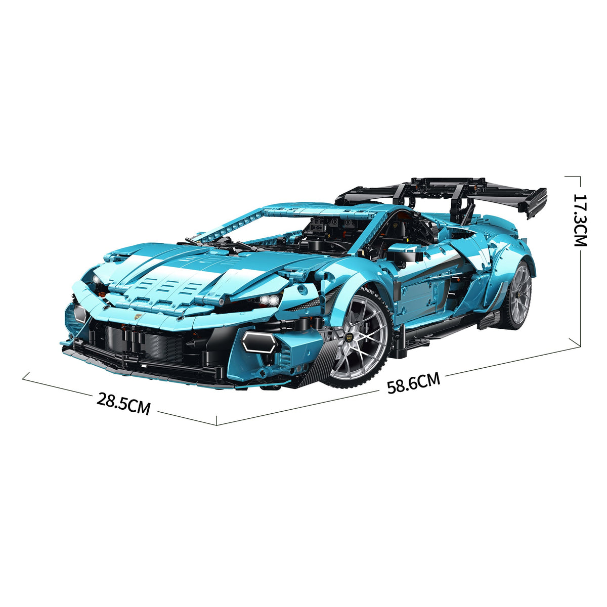 Brick MOC Lamborghini "Azure Pulse" Temerario Inspired | 3601 pieces - Brick Car Merchant