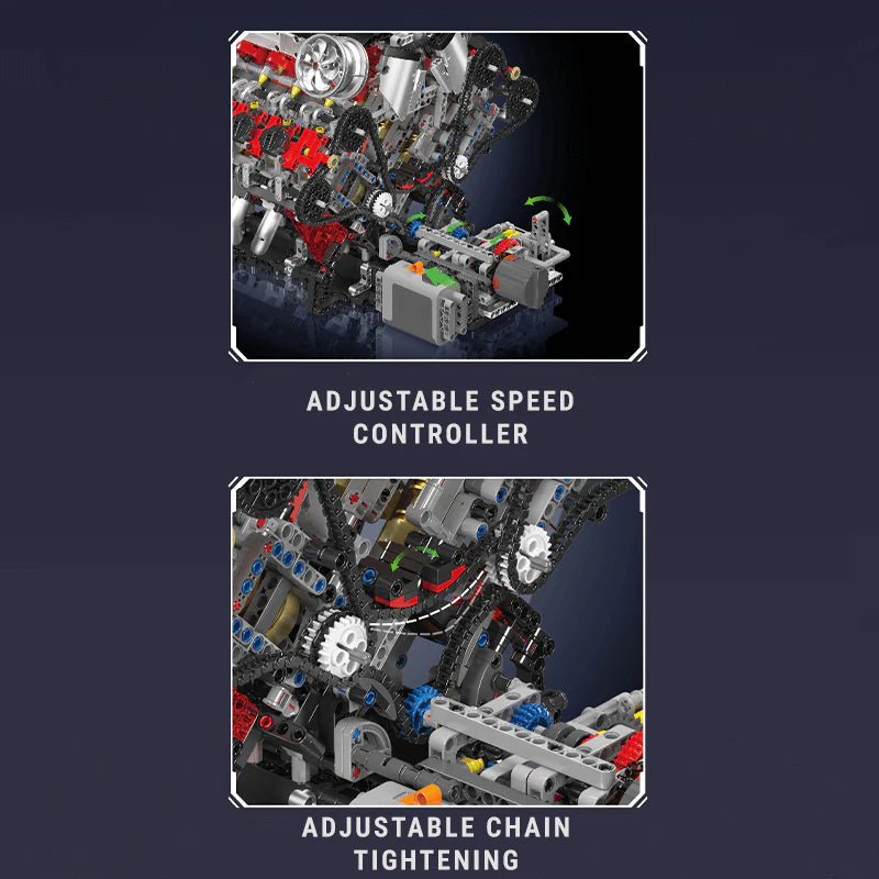 LEGO MOC Italian F488 V8 Engine | 2717pcs - Brick Car Merchant