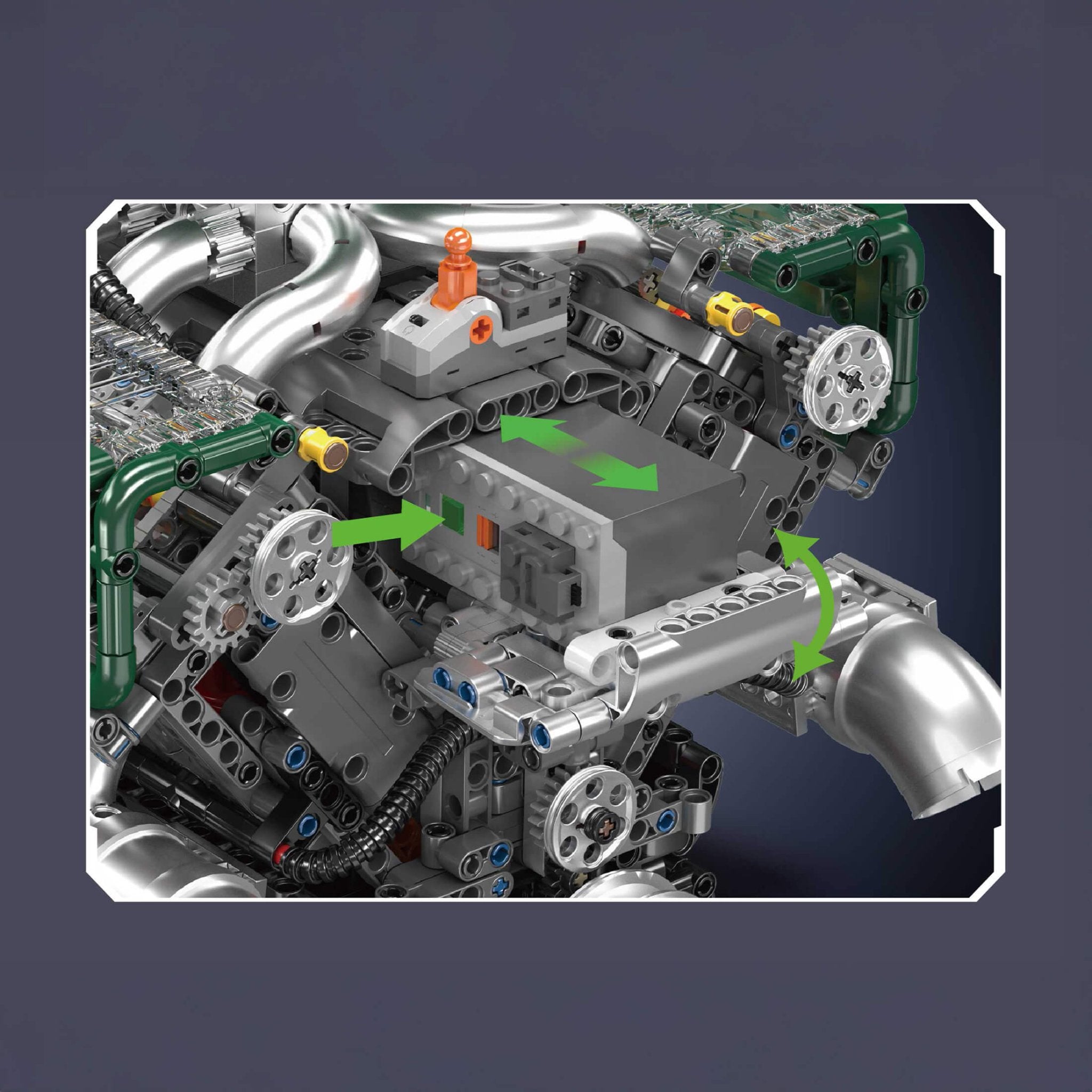 LEGO MOC Functional V8 Tank Engine | 2250pcs - Brick Car Merchant