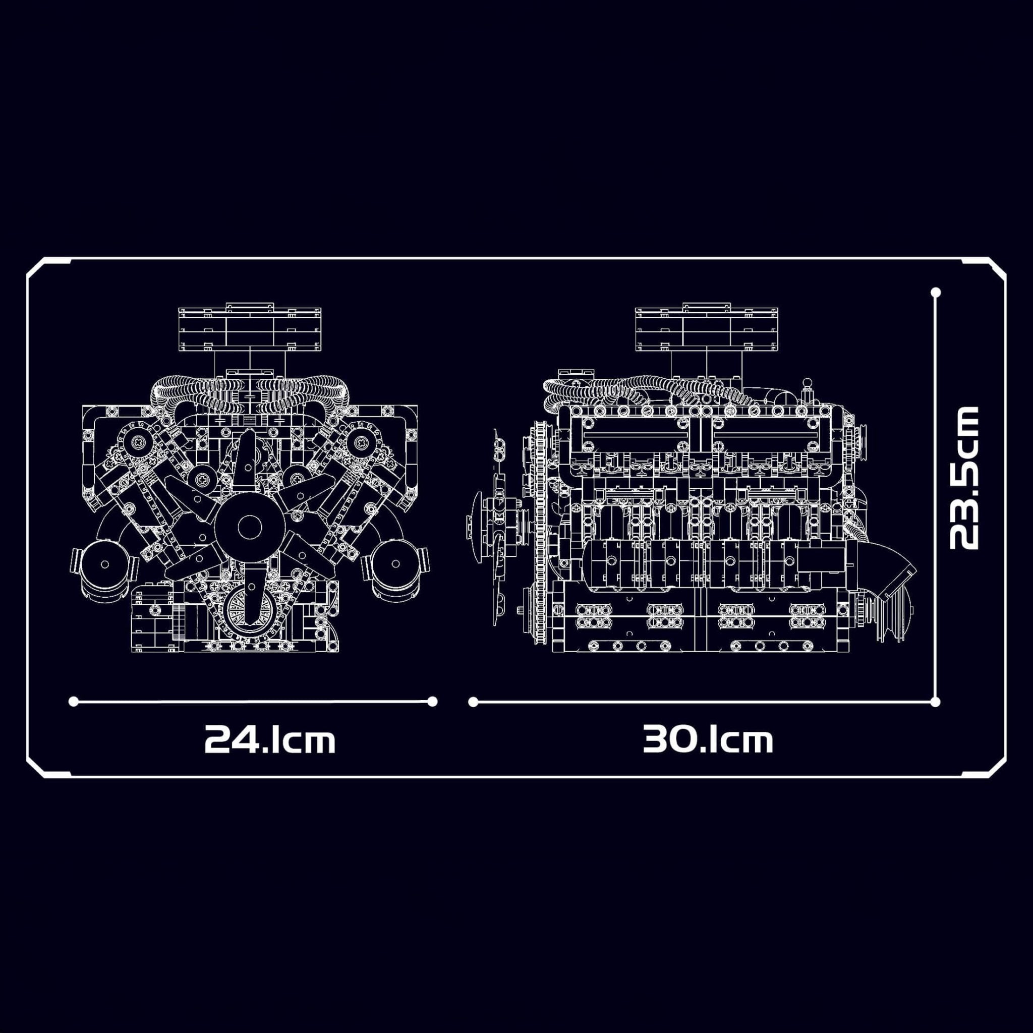 LEGO MOC Functional V8 Tank Engine | 2250pcs - Brick Car Merchant