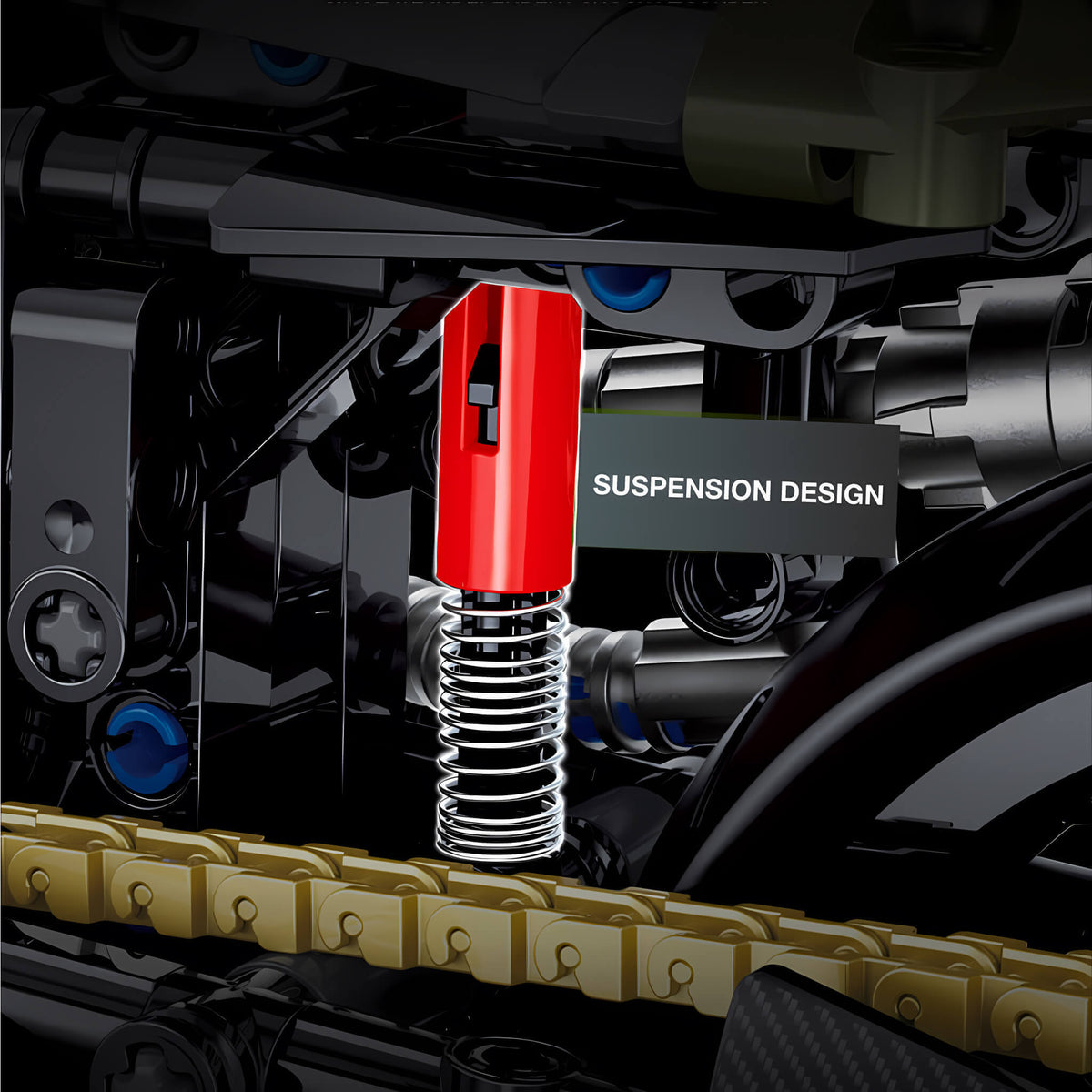 Sportster-inspired military custom building set - rear suspension and chain