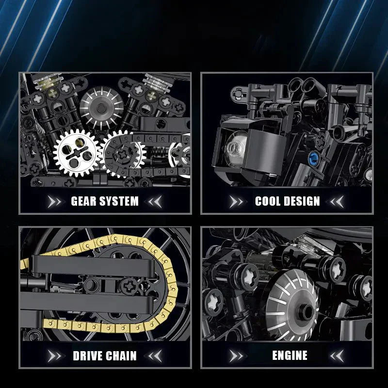 LEGO MOC Classic V-Twin Cruiser | 586pcs - Brick Car Merchant