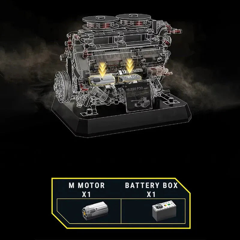 LEGO MOC German Tiger V8 Tank Engine | 1236pcs - Brick Car Merchant