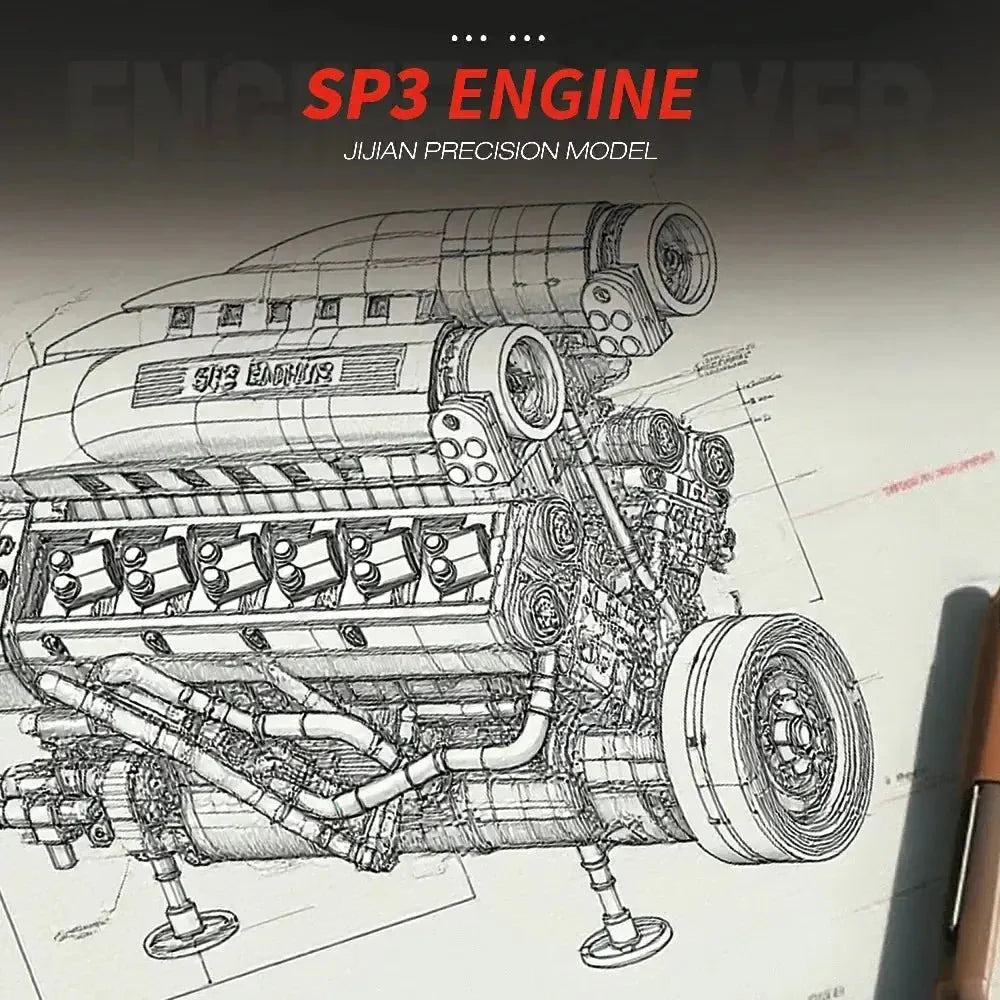 LEGO MOC Italian V12 6.5 SP3 Engine | 1240pcs - Brick Car Merchant
