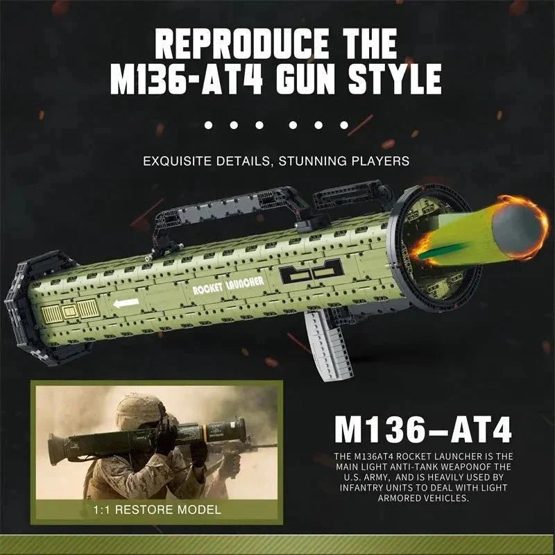 Brick MOC M136 Antitank Grenade Launcher | 1748pcs - Brick Car Merchant
