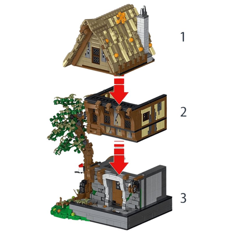 Brick MOC Medieval Blacksmith | 1990pcs - Brick Car Merchant