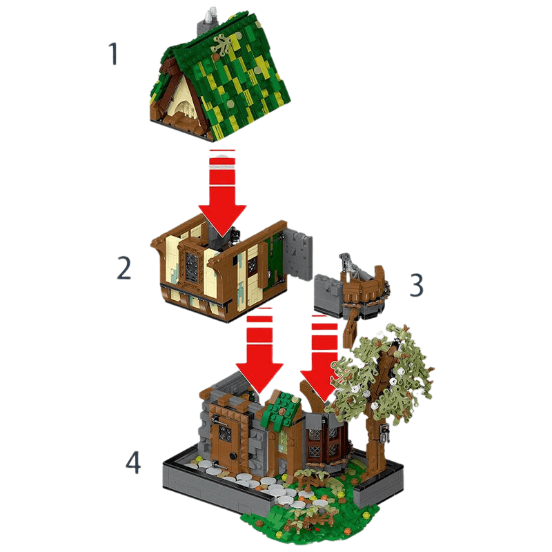 Brick MOC Medieval Tavern | 1871pcs - Brick Car Merchant