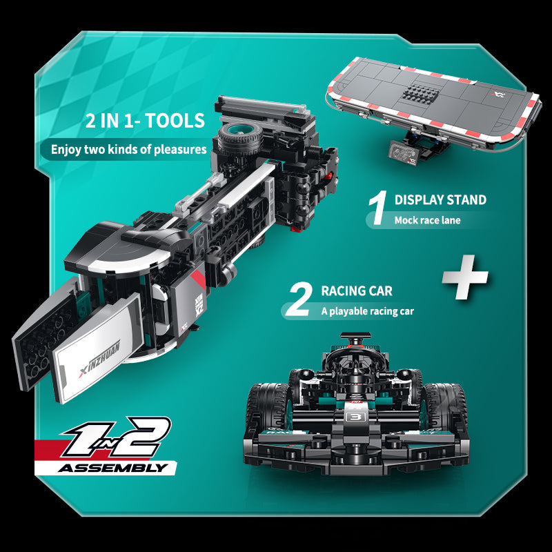 Brick MOC Mercedes F1 Podium 3 Edition | 406 pieces - Brick Car Merchant