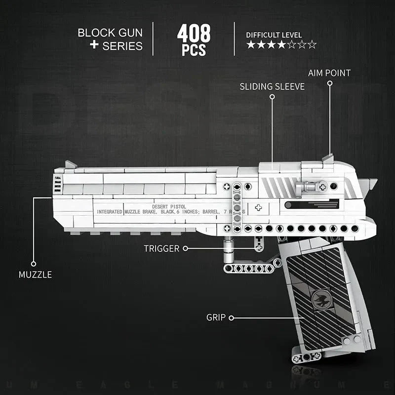Brick MOC Military Desert Eagle | 408pcs - Brick Car Merchant