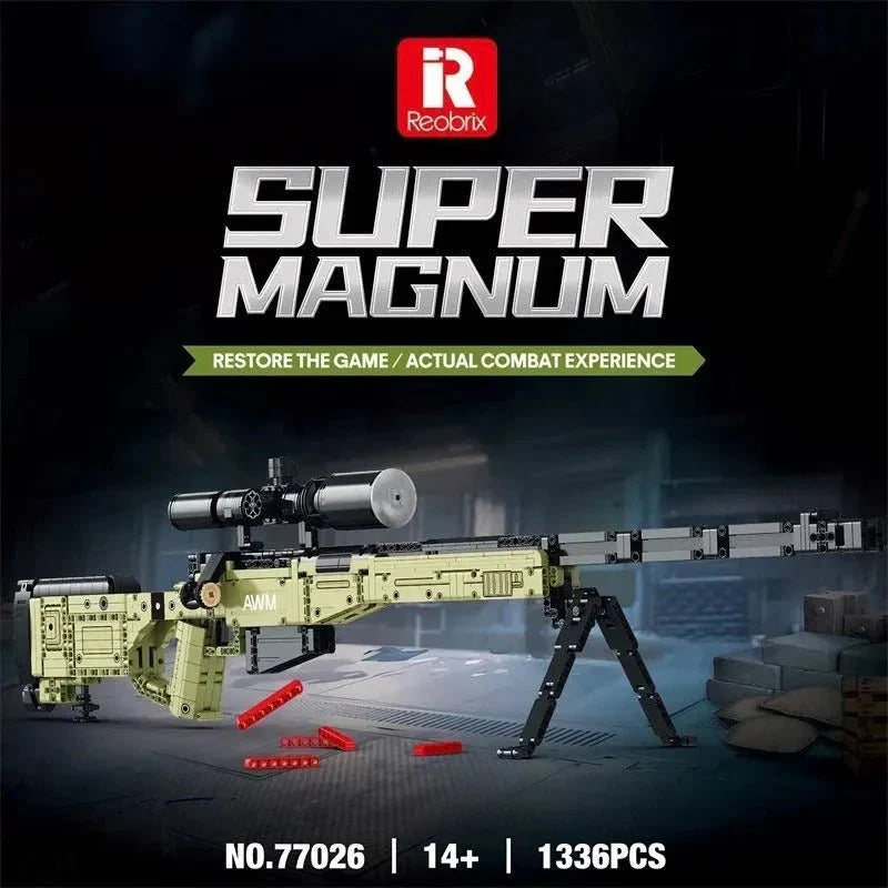 Brick MOC Military Super Magnum AWM | 1336pcs - Brick Car Merchant