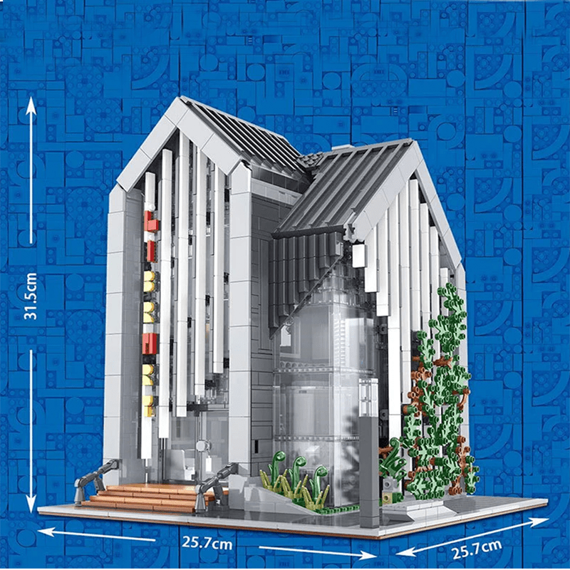 Brick MOC Modern Library | 2789pcs - Brick Car Merchant