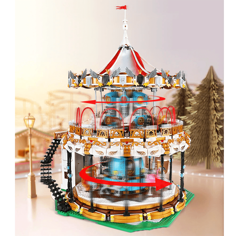 Brick MOC Motorised Merry Go Round | 5085pcs - Brick Car Merchant