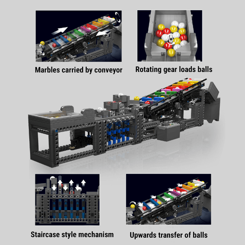 Brick MOC Motorised Rainbow Ladder GBC | 1280pcs - Brick Car Merchant