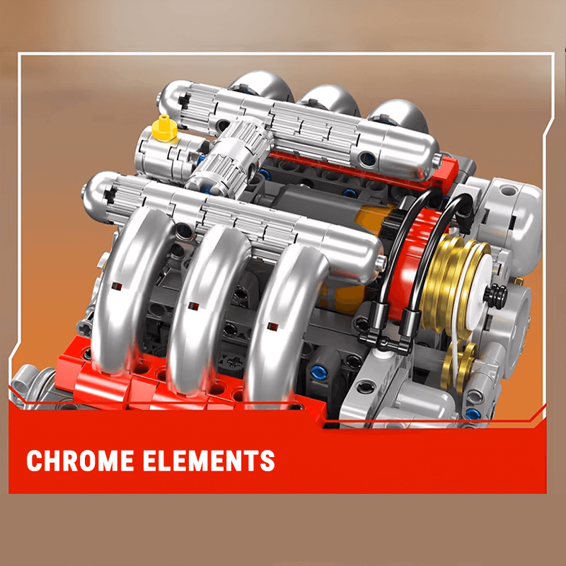 LEGO MOC Motorized Flat-6 Boxer Engine | 608pcs - Brick Car Merchant