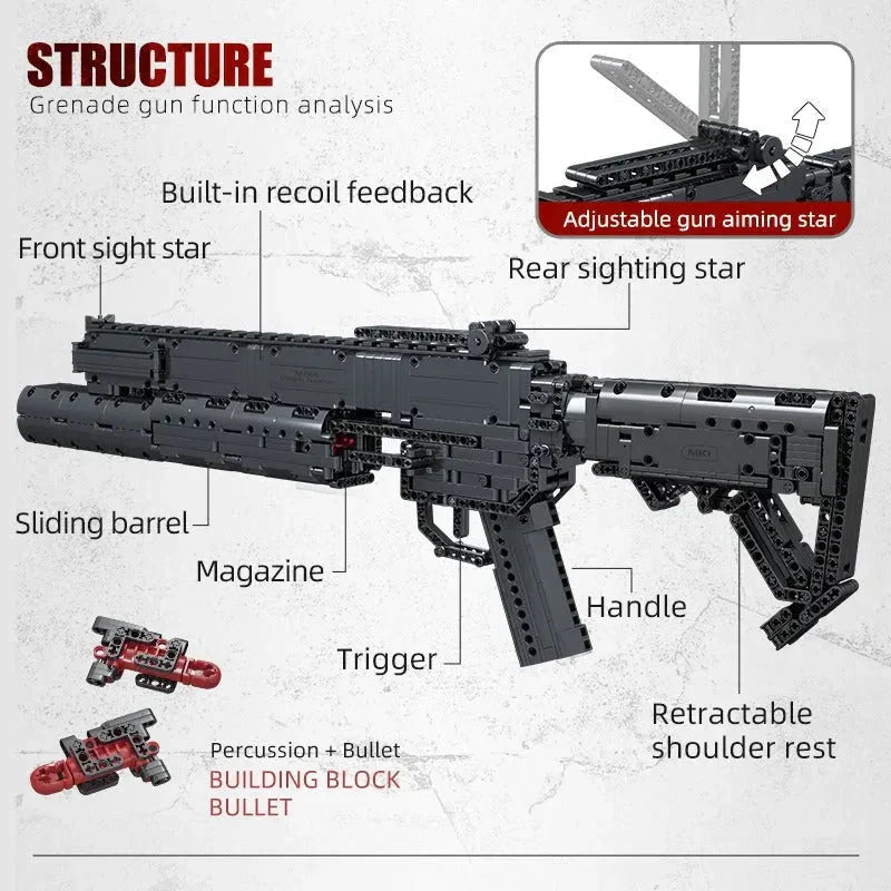 Brick MOC Motorized Grenade Launcher | 1333pcs - Brick Car Merchant
