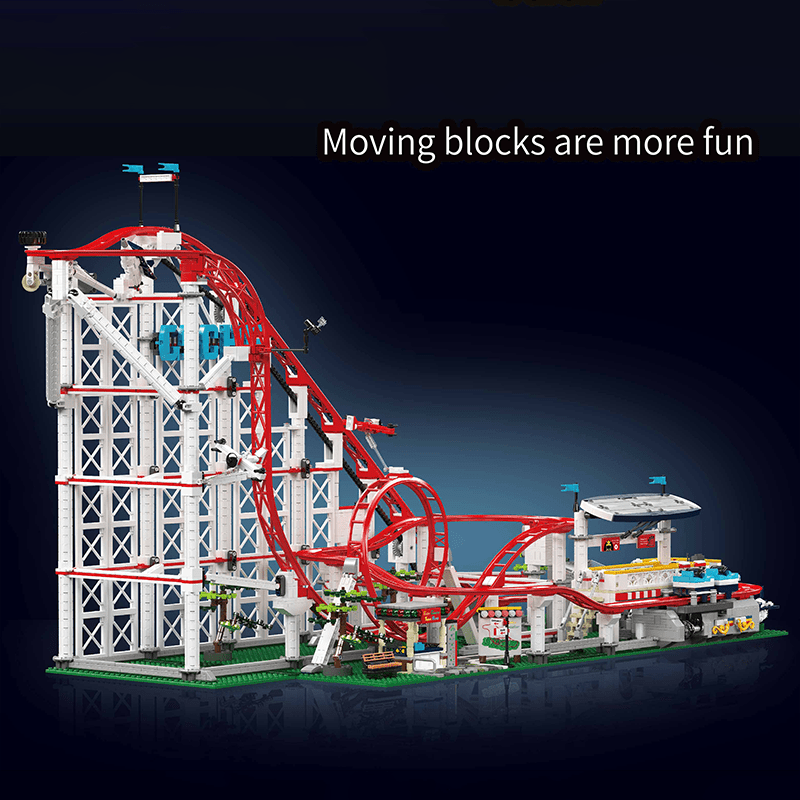 Brick MOC Motorized Looping Roller Coaster | 3646pcs - Brick Car Merchant