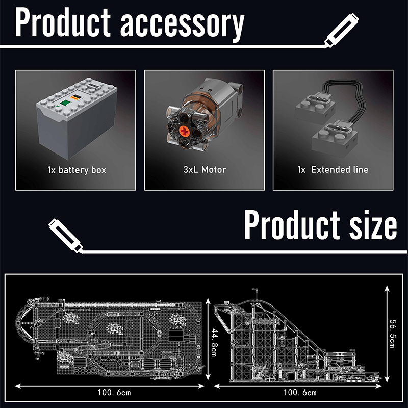 Brick MOC Motorized Looping Roller Coaster | 3646pcs - Brick Car Merchant