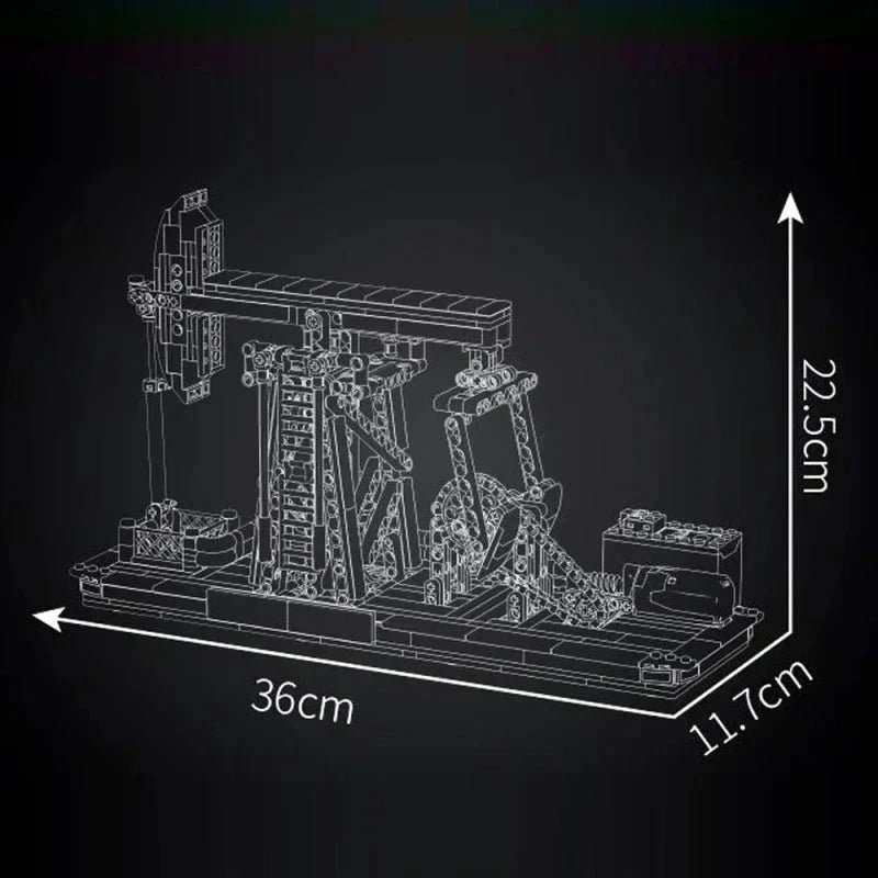 Brick MOC Motorized Oil Well Rig | 840pcs - Brick Car Merchant