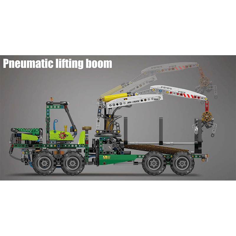 LEGO MOC Pneumatic Forestry Harvester | 938pcs - Brick Car Merchant