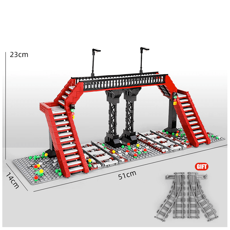 Brick MOC Railway Crossing | 654pcs - Brick Car Merchant