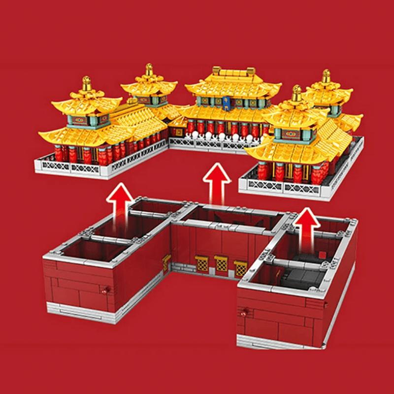 Brick MOC Red Dragon Palace | 1904pcs - Brick Car Merchant